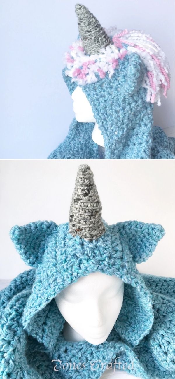 blue unicorn hood