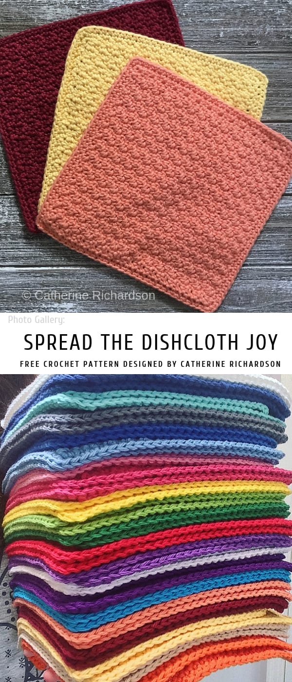Colorful crochet dishcloths spread joy.
