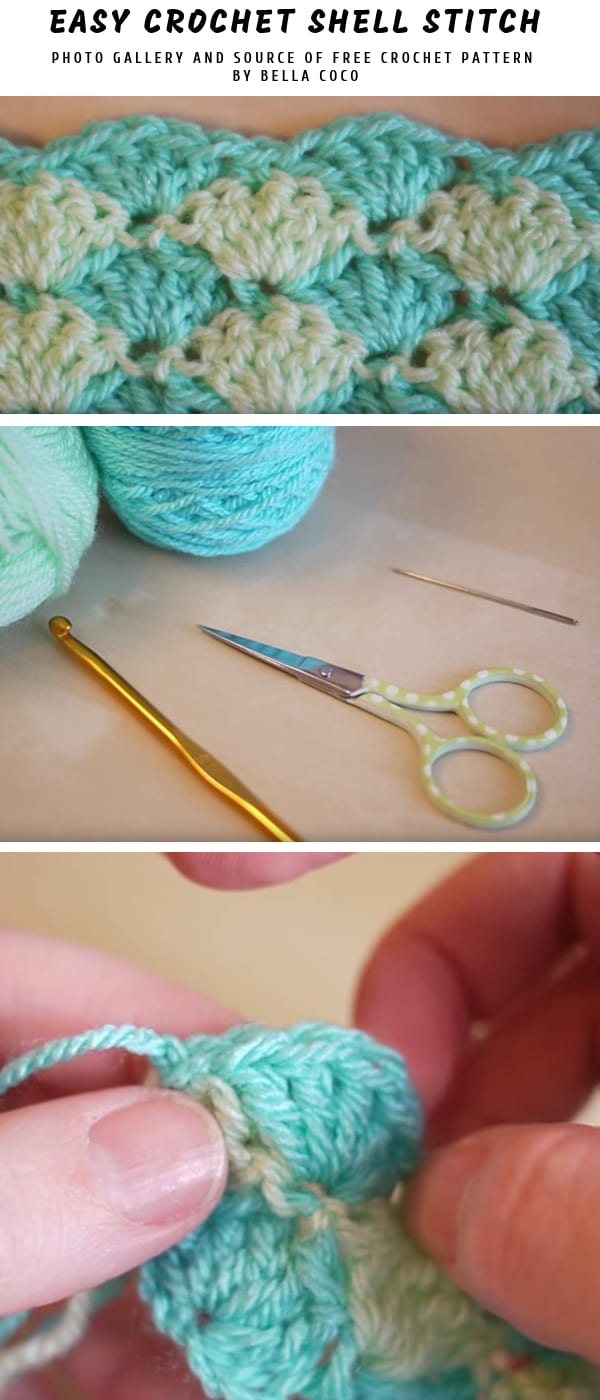 how to make an easy crochet shell stitch.