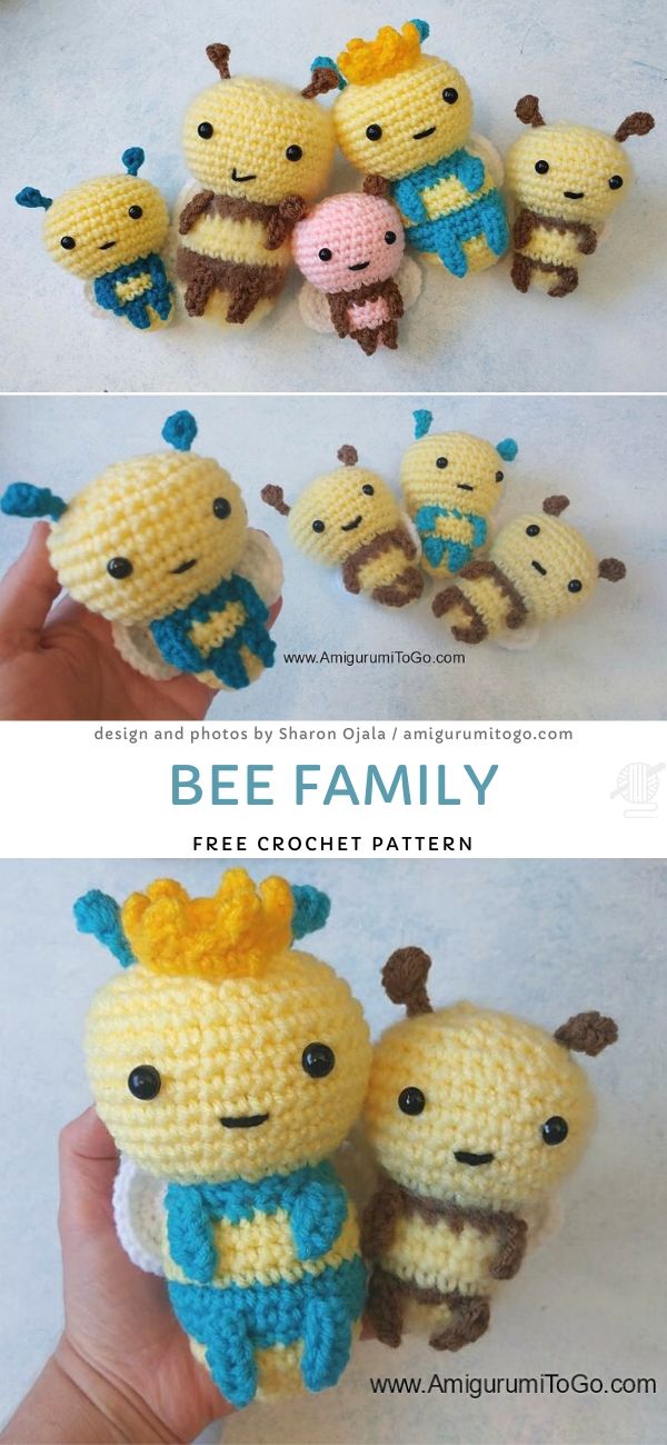Bee Family Free Crochet Pattern