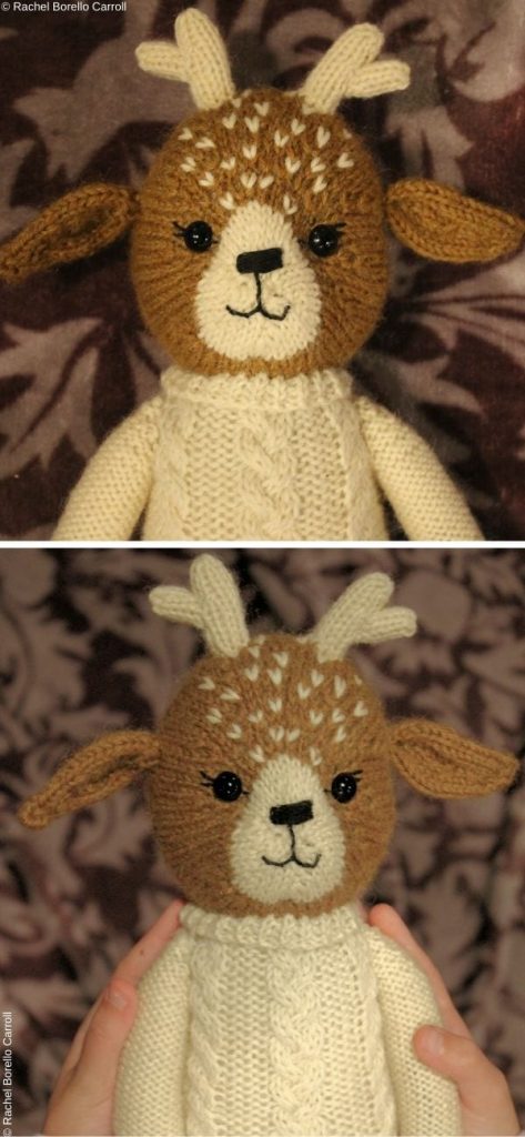 brown fawn in white sweater