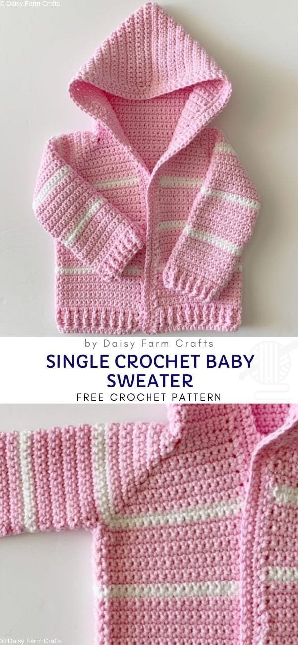 Single Crochet Baby Sweater Free Pattern
