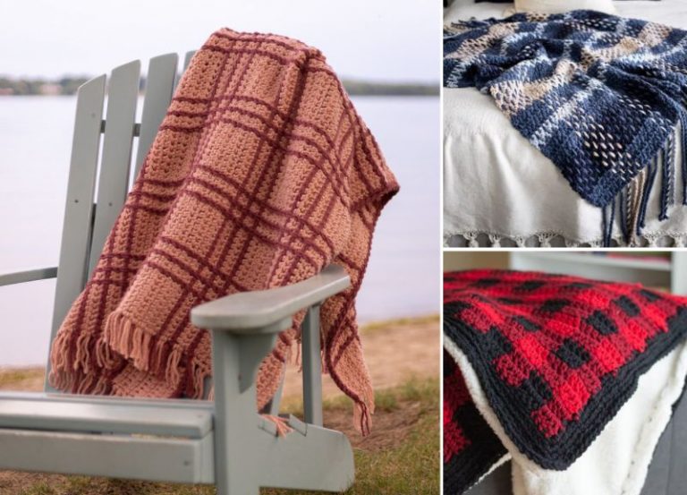 15  Beautiful Crochet Plaid Blankets Pattern Center