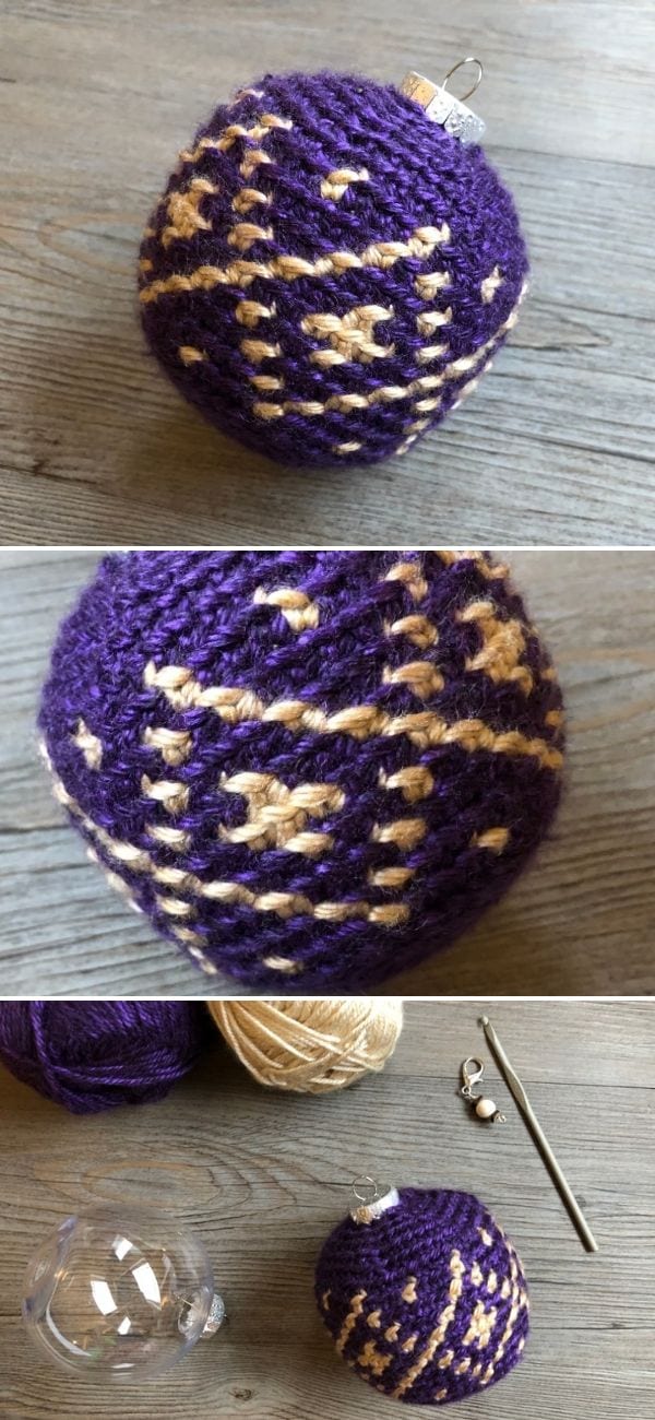 Diamond Christmas Bauble Free Crochet Pattern