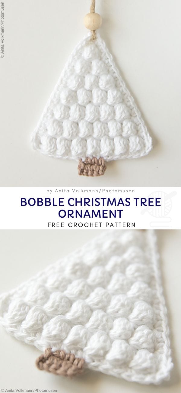 Bobble Christmas Tree Ornament Free Crochet Pattern