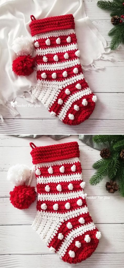 Bobbles Stripes Xmas Stocking