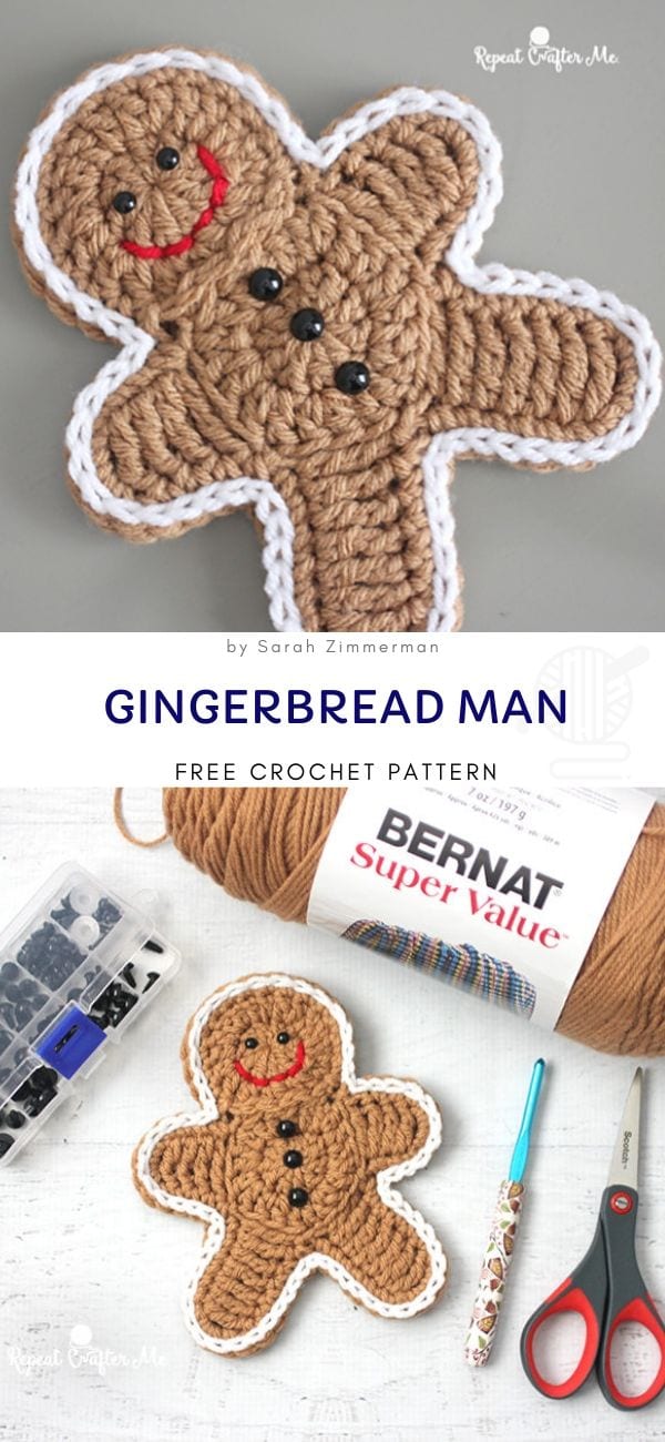 Gingerbread man free crochet pattern