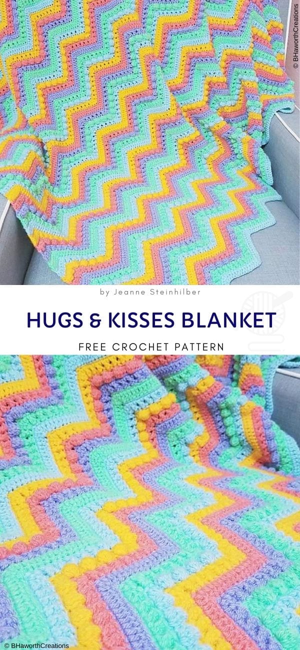 Hugs and Kisses Blanket Free Crochet Pattern