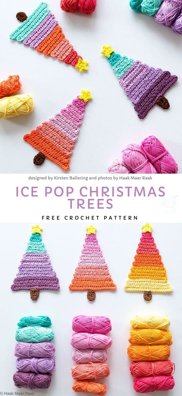 Ice Pop Christmas Trees Free Crochet Pattern