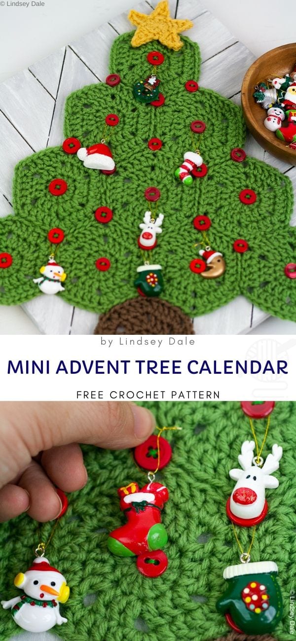 Mini Advent Tree Calendar Free Crochet Pattern