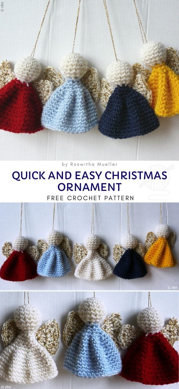 Quick and easy christmas ornament free crochet pattern