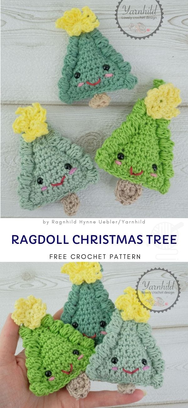 rag doll christmas tree free crochet pattern