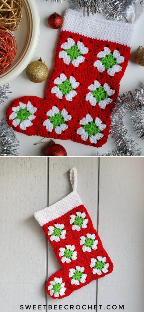 Vintage Granny Square Christmas Stocking