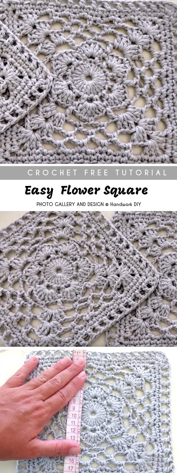 easy flower square crochet pattern.