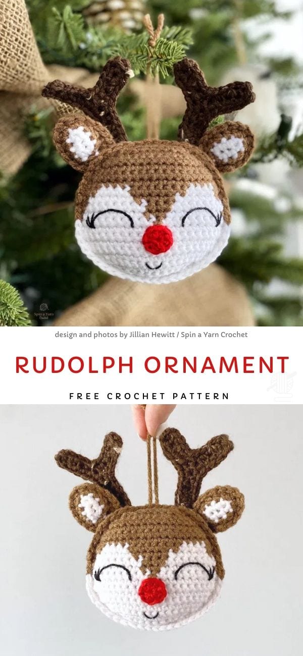 Rudolph Ornament Free Crochet Pattern
