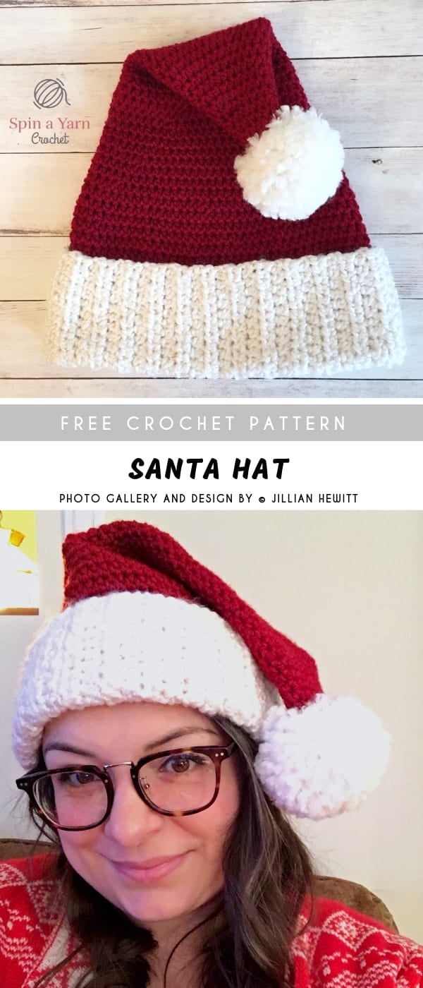 Free crochet pattern for Santa hat.