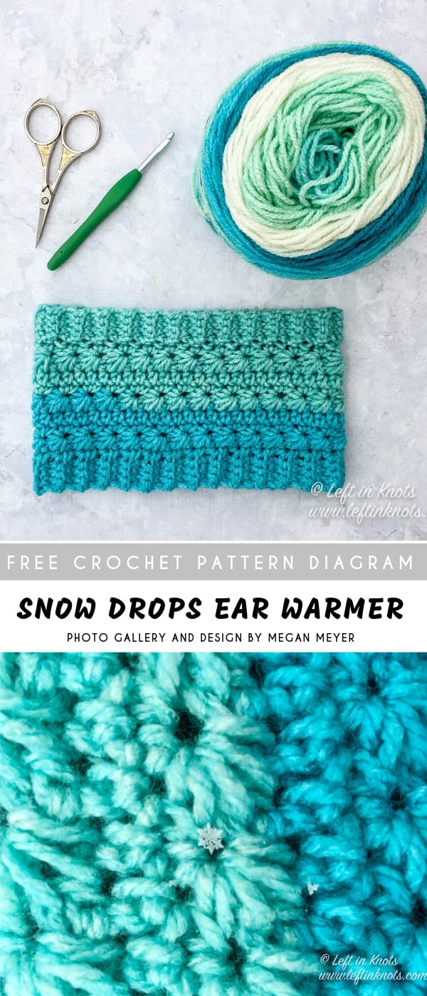 Snod drops crochet ear warmer pattern.