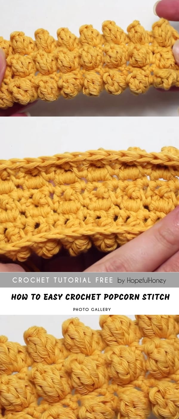how to crochet a popcorn stitch.