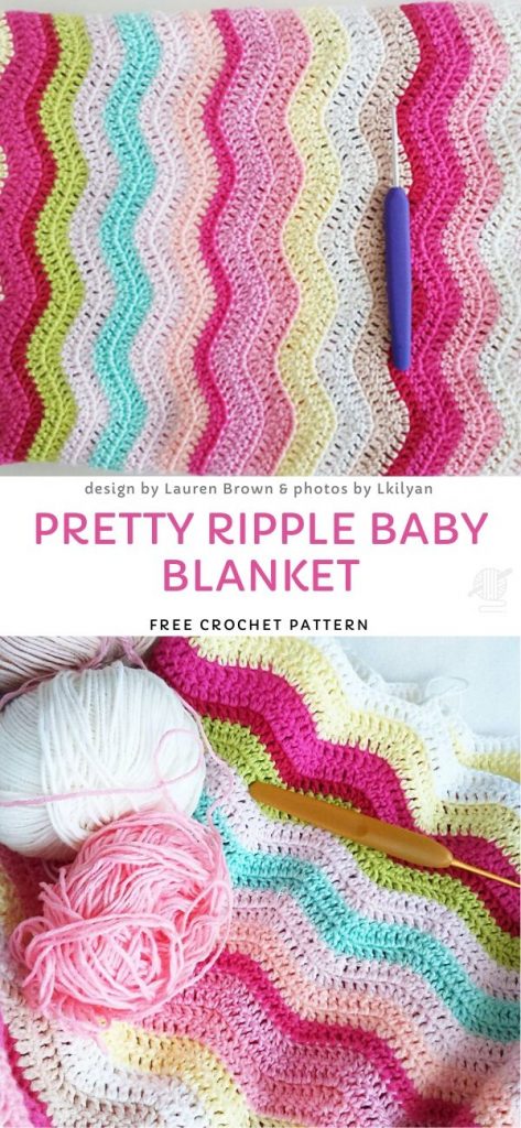 Pretty Ripple Baby Blanket Free Crochet Pattern_1
