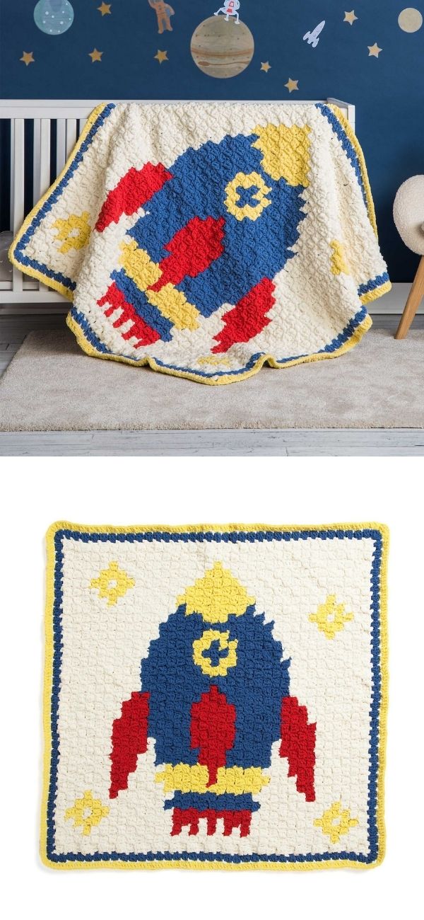 C2C Blast Off Baby Blanket