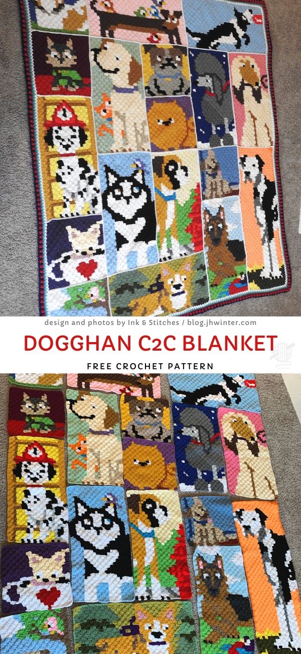 Dogghan C2C Blanket Free Crochet Pattern