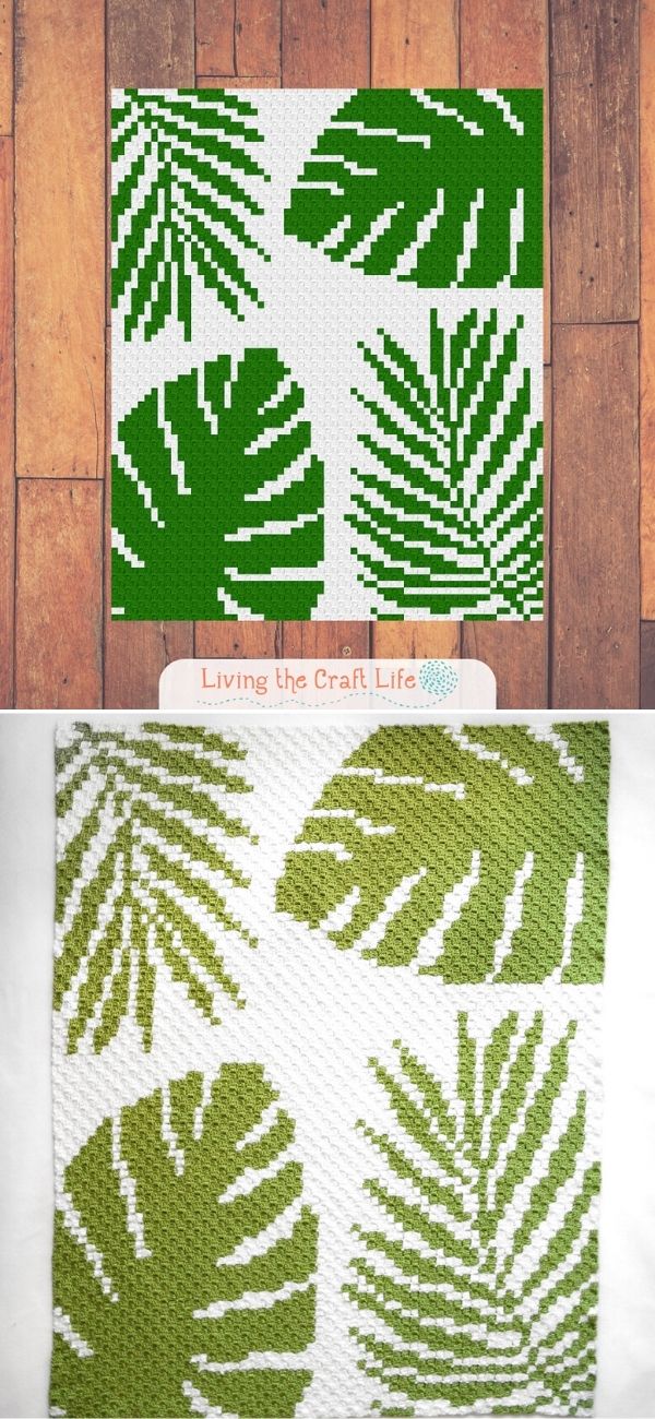 Tropical Leaves C2C Blanket