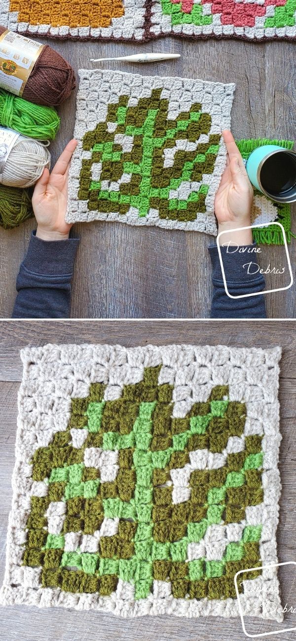 C2C Monstera Afghan Square