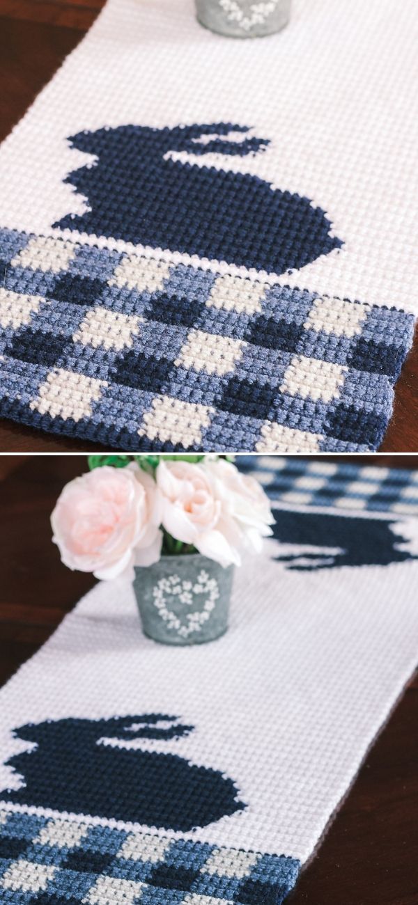 Gingham Bunny Table Runner