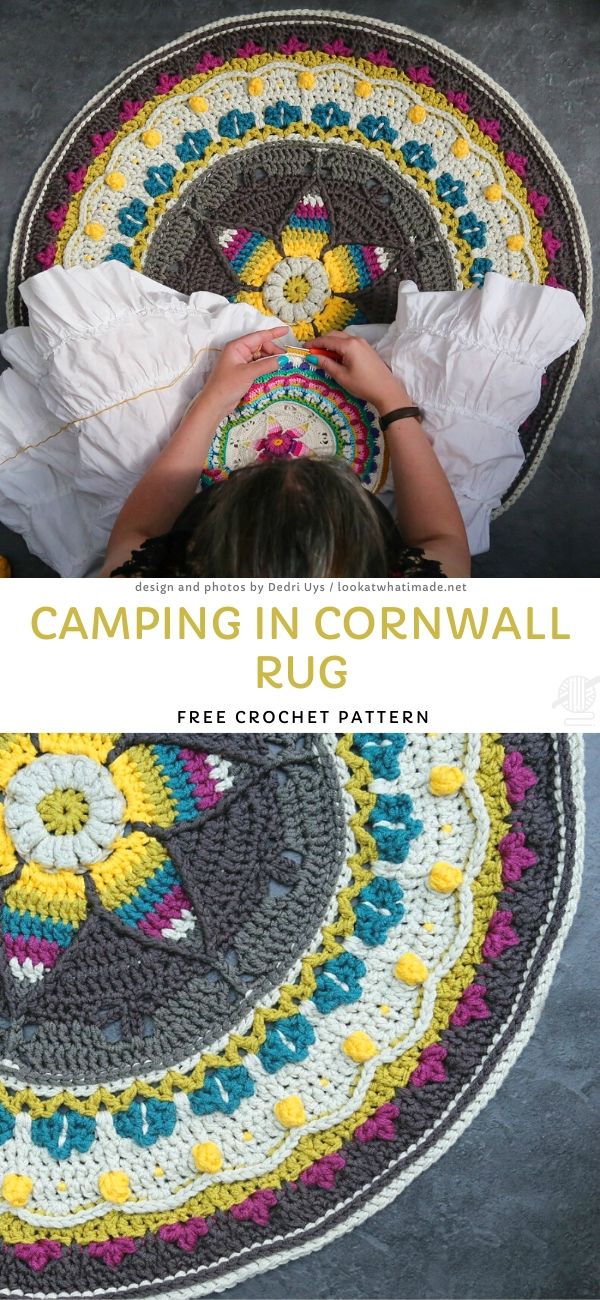 Camping in Cornwall Rug Free Crochet Pattern