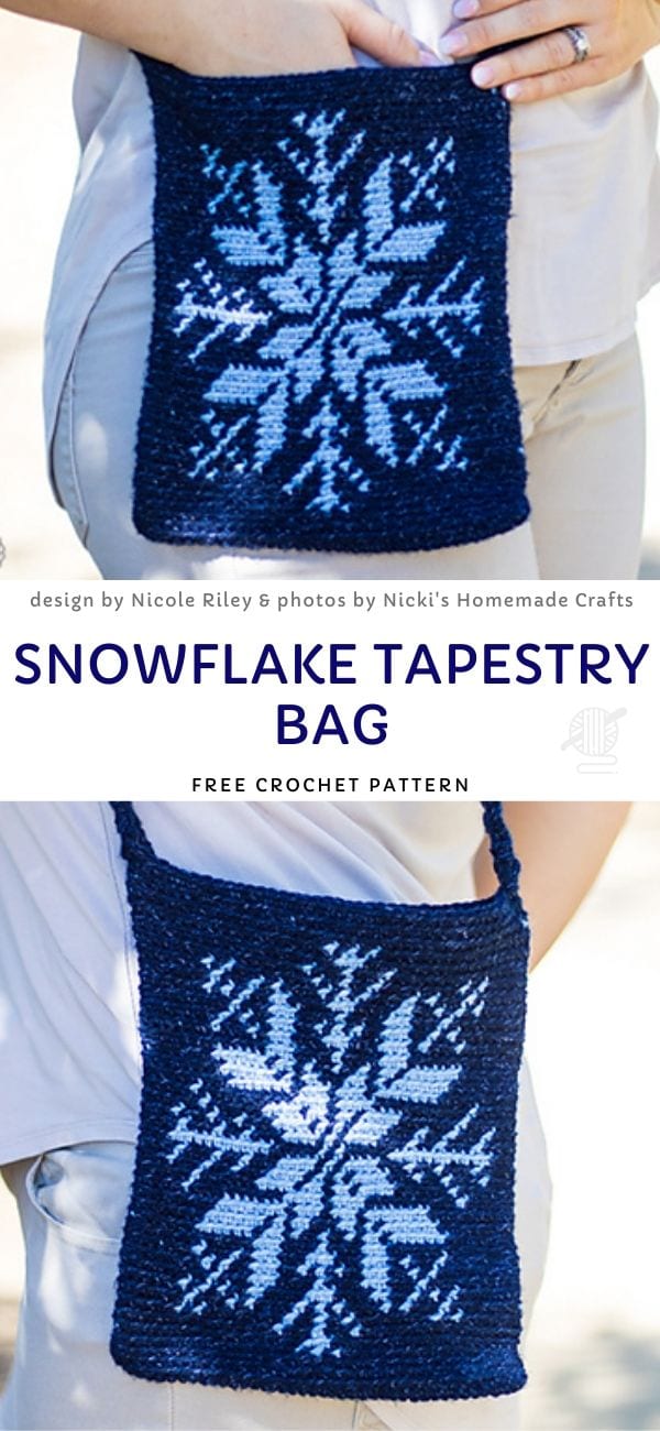 Snowflake Tapestry Bag Free Crochet Pattern
