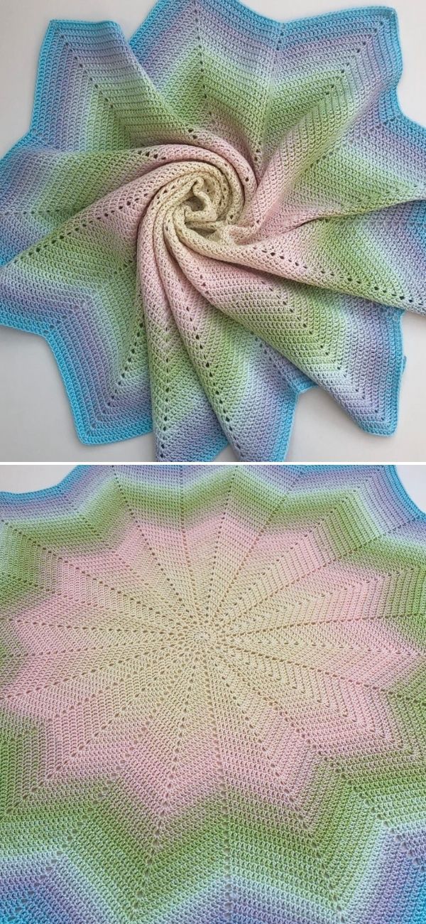 Unique Star Shaped Crochet Blanket - Pattern Center