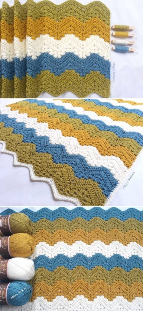 6-Day Kid Blanket - blue and green