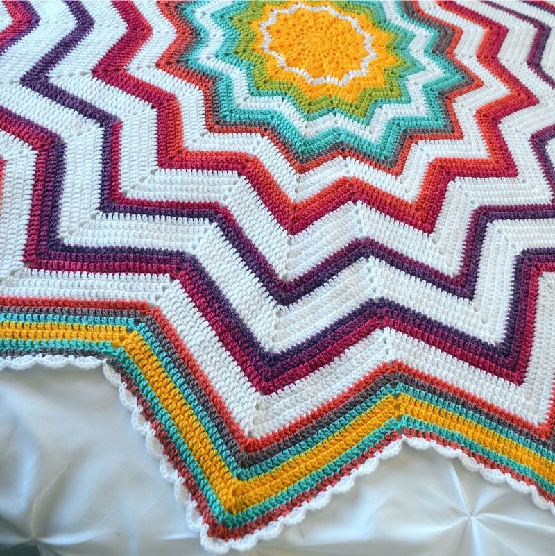 Rainbow Ripple Baby Blanket Free Crochet Pattern