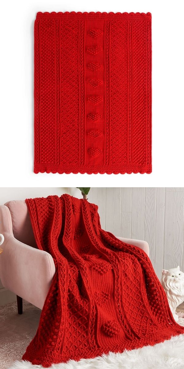 Aran Hearts Throw O'Go