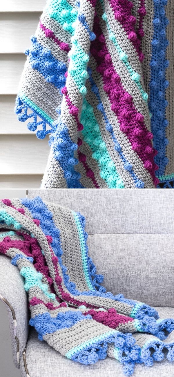 Bobble Stripe Baby Blanket
