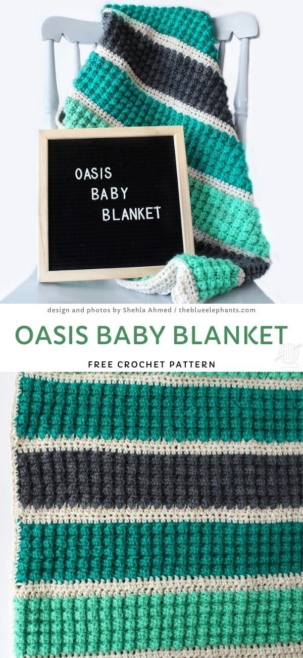 Oasis Baby Blanket Free Crochet Pattern