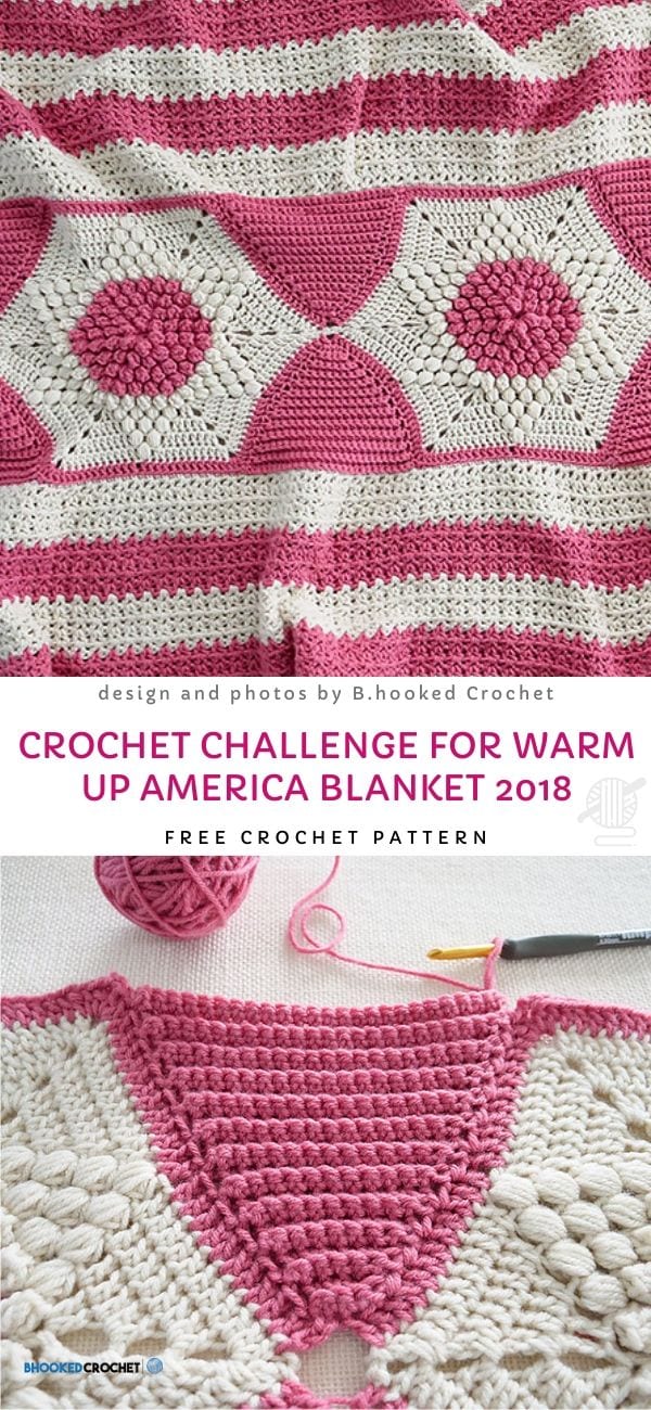 Crochet Challenge for Warm Up America Blanket 2018 Free Pattern