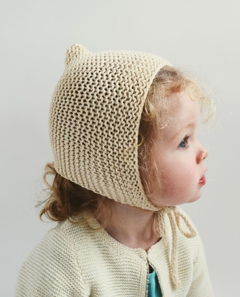 Garter Bonnet Free Knitting Pattern