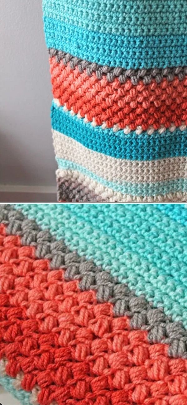 Bean Stitch Crochet Blanket Pattern – Warm & Cool