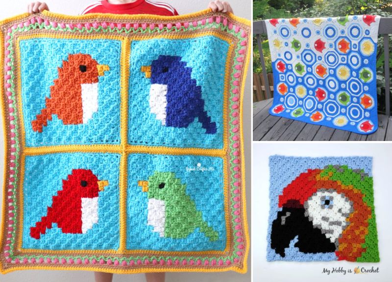 Cute Animal Crochet Baby Blankets Pattern Center