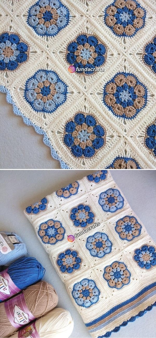 African Flower Crochet Diagram