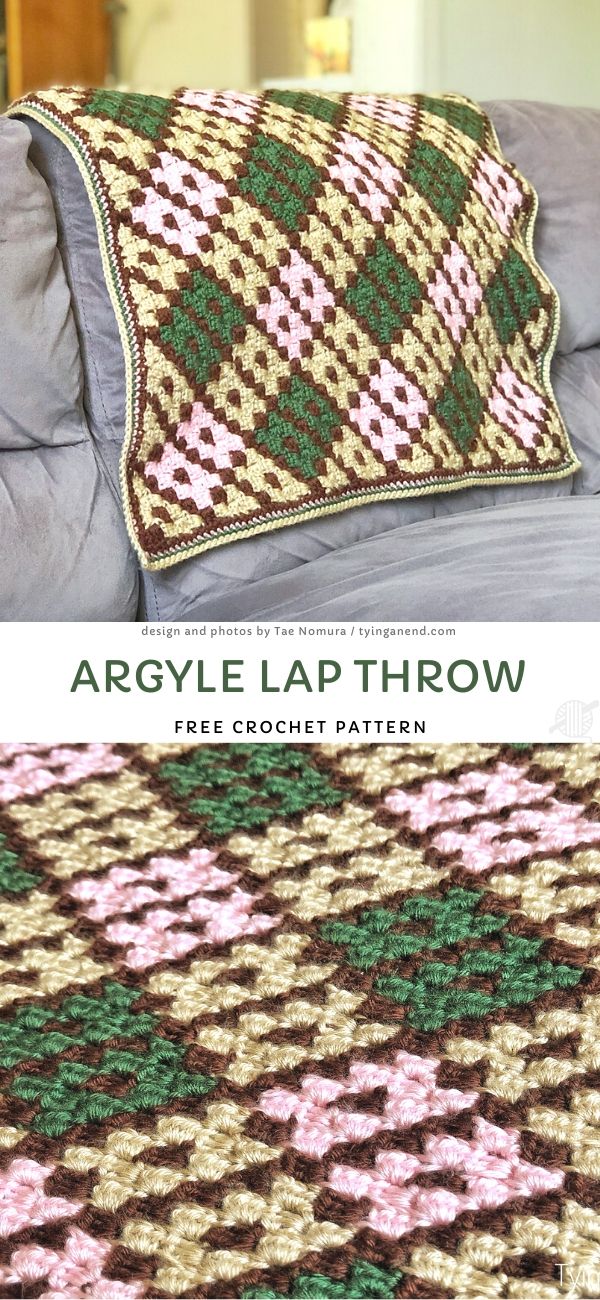 Argyle Lap Throw Free Crochet Pattern