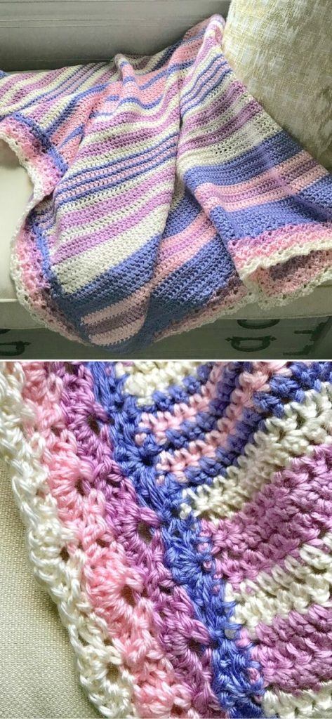 Baby Blanket with Scalloped Edging