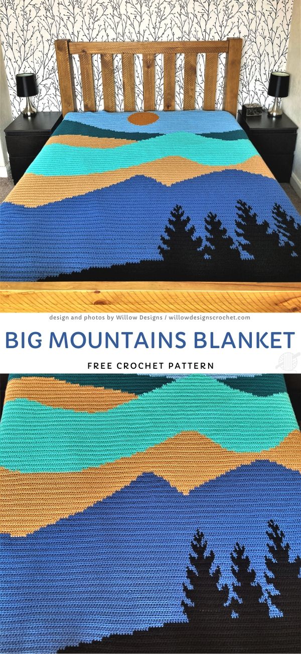 Big Mountains Blanket Free Crochet Pattern