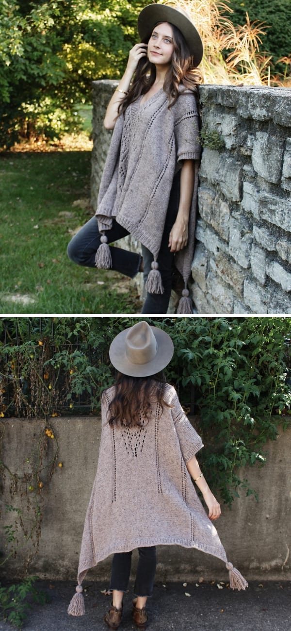 Caravan Poncho free knitting pattern