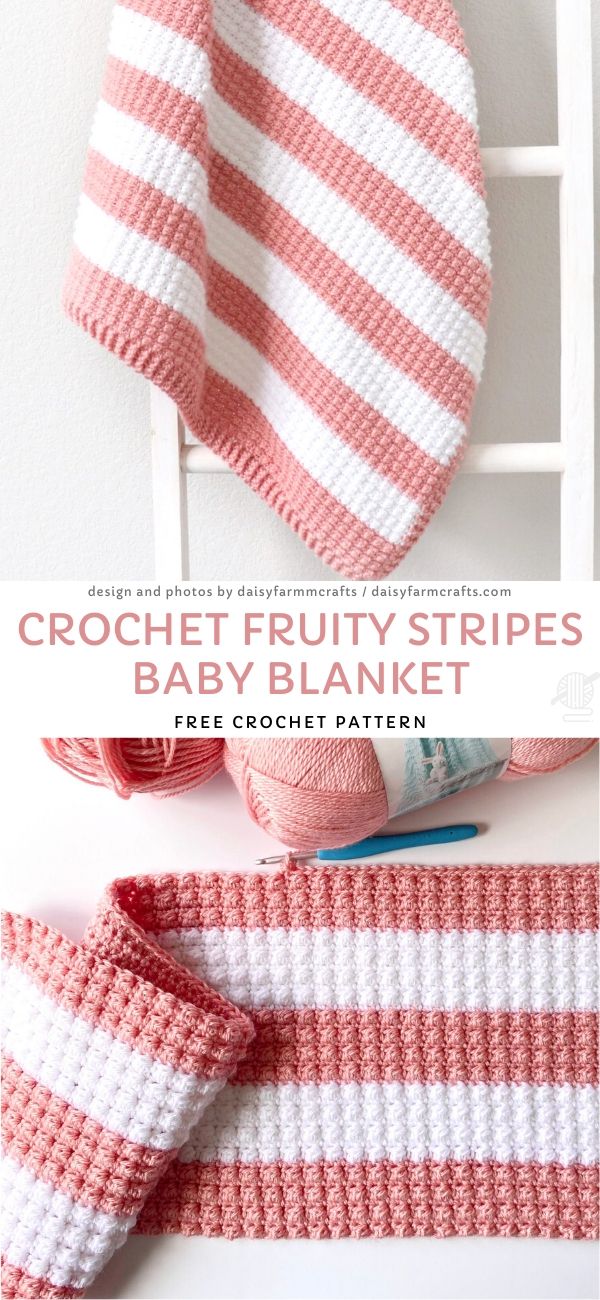 Crochet Fruity Stripes Baby Blanket Free Crochet Pattern
