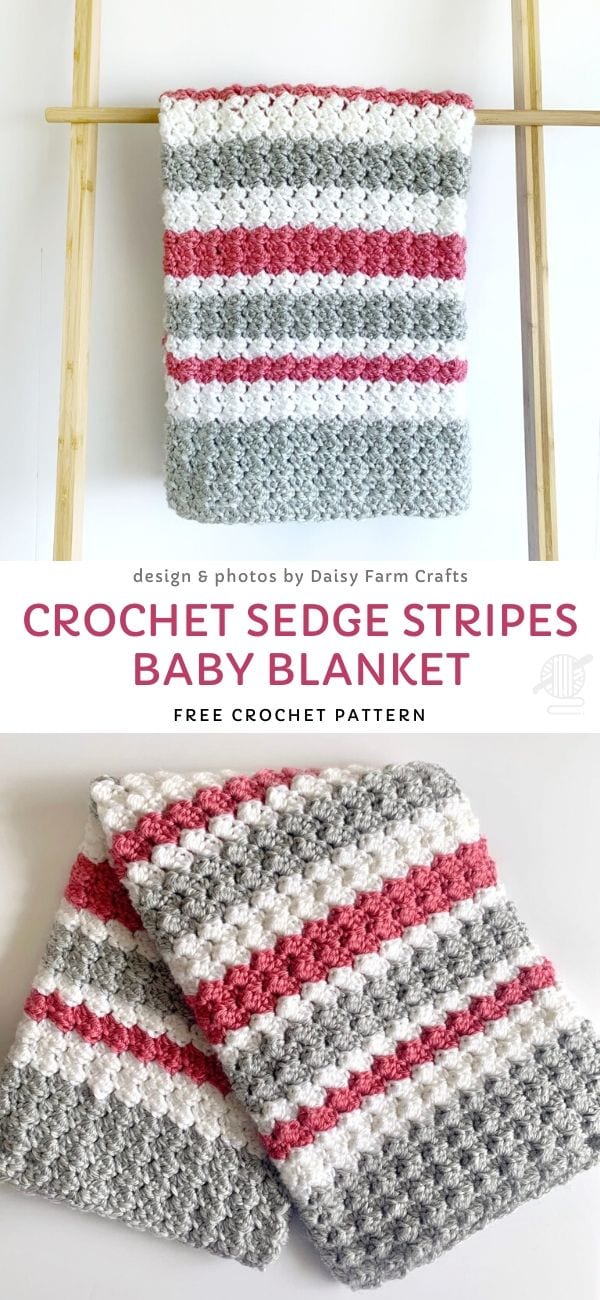 Crochet Sedge Stripes Baby Blanket Free Crochet Pattern