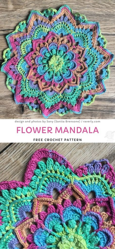 Flower Mandala Free Crochet Pattern
