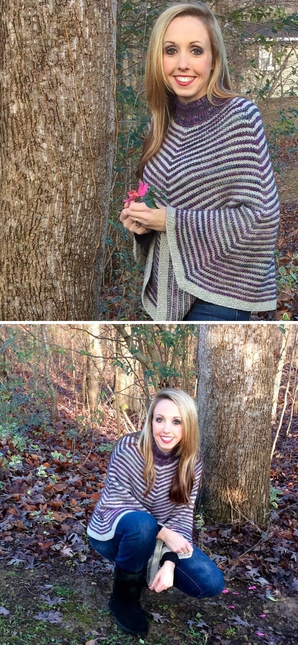 Groovy Poncho free knitting pattern
