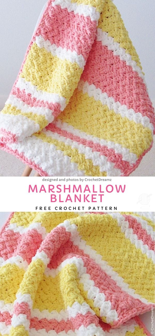 pink and yellow baby blanket